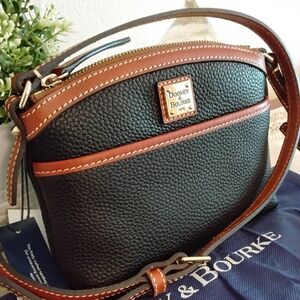 Dooney & Bourke Black and Brown Leather Crossbody Bag